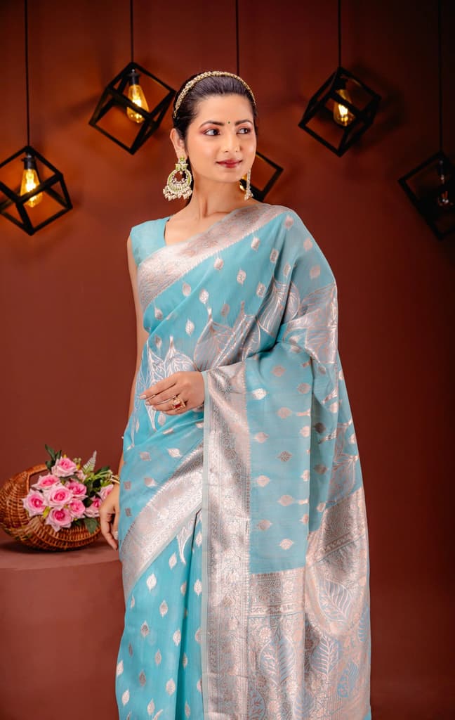 Mimosa Women's Woven Design Banarasi Style Art Silk Saree With Blouse Piece : SA00001766SFFREE — photo 2