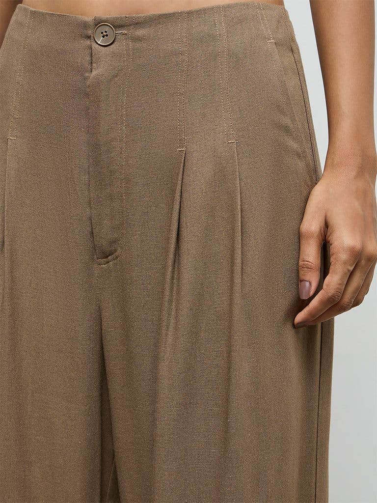 LOV Brown High-Rise Trousers — photo 3