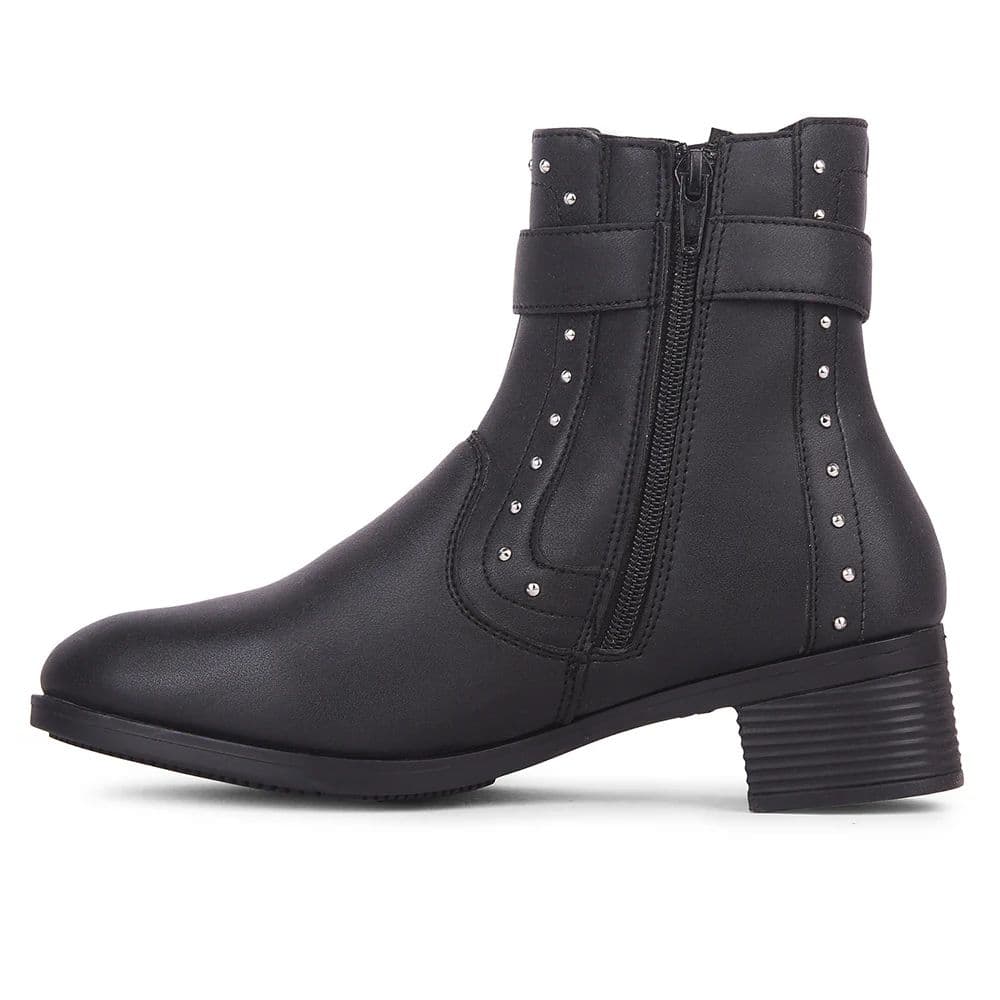 Senorita Black Casual Non Lacing Boots for Women BOOST-1E By Liberty — photo 5