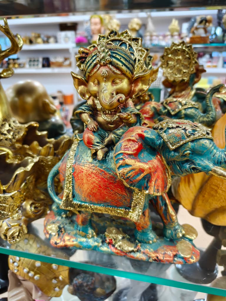 Ganesha Statue | Gold | Decorative | Blue