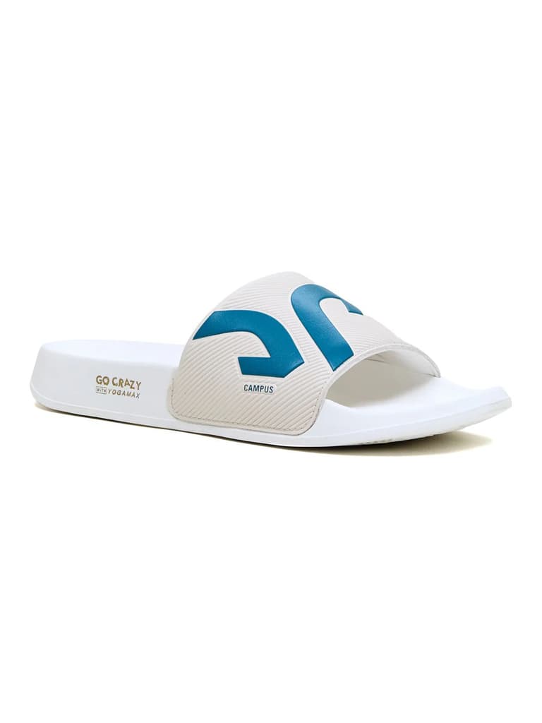 SL-475 White Men's Slides — White / 6