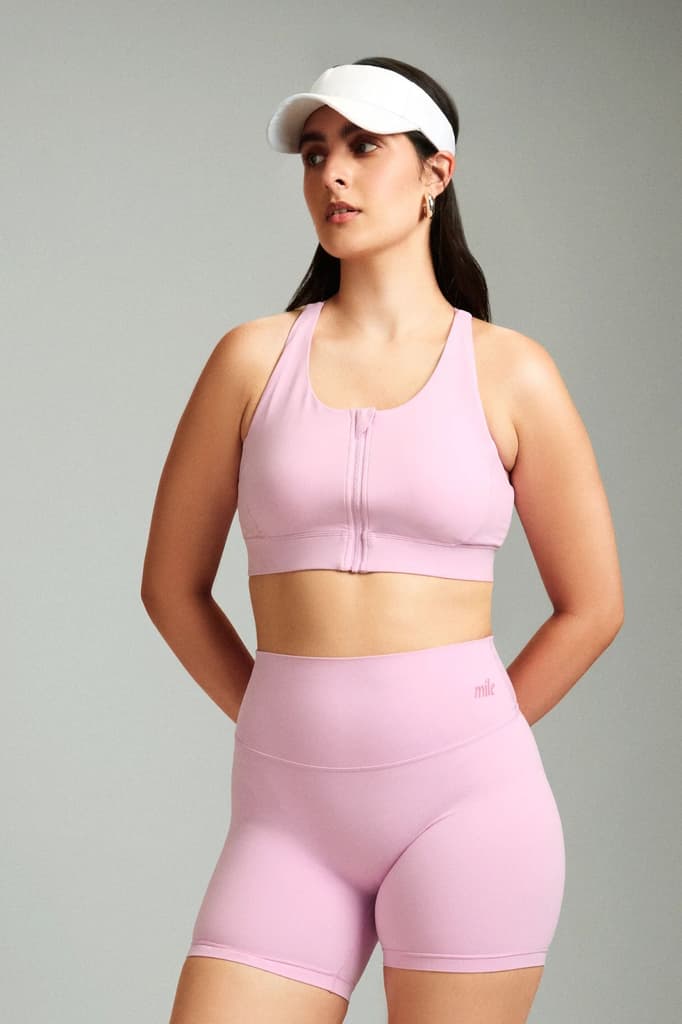 Bubblegum LevelUp Front Zip Sports Bra — photo 2