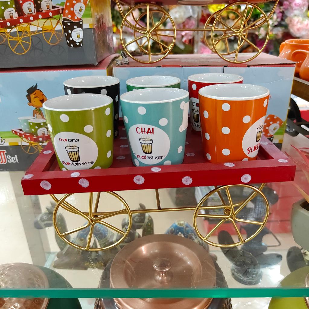 Chai Tea Cups | Ceramic | White | Gold