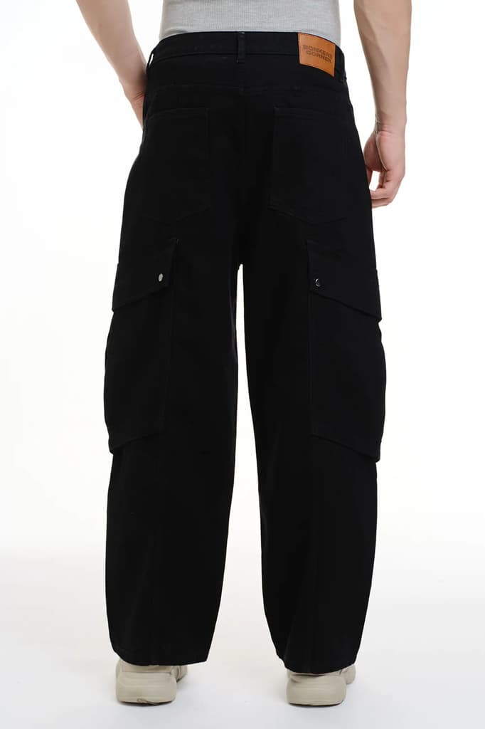 Black Cargo Denim Pants — photo 5