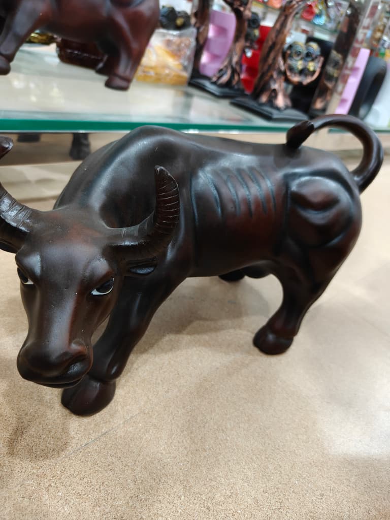 Bronze Bull Statue | Decorative | Metal | Brown