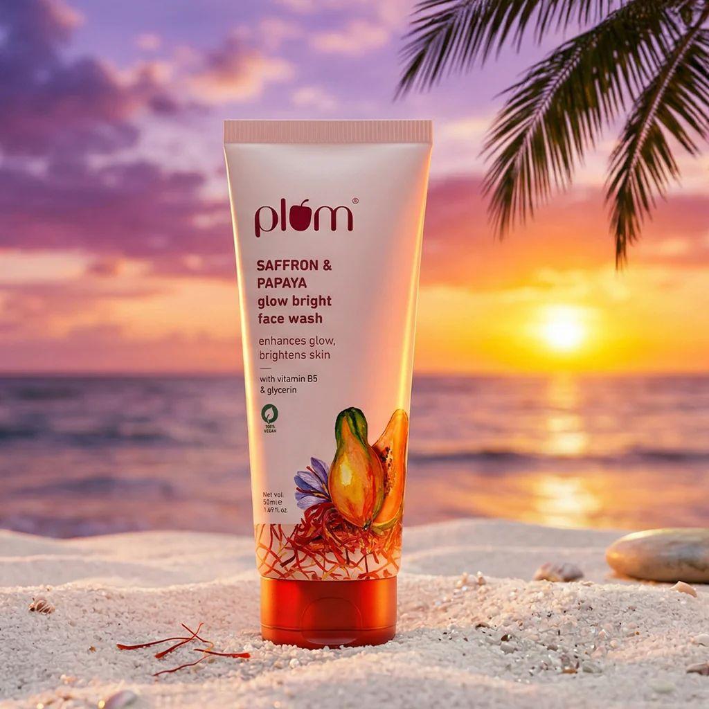 Plum Saffron & Papaya Glow Bright Face Wash | 50ml | Full Size