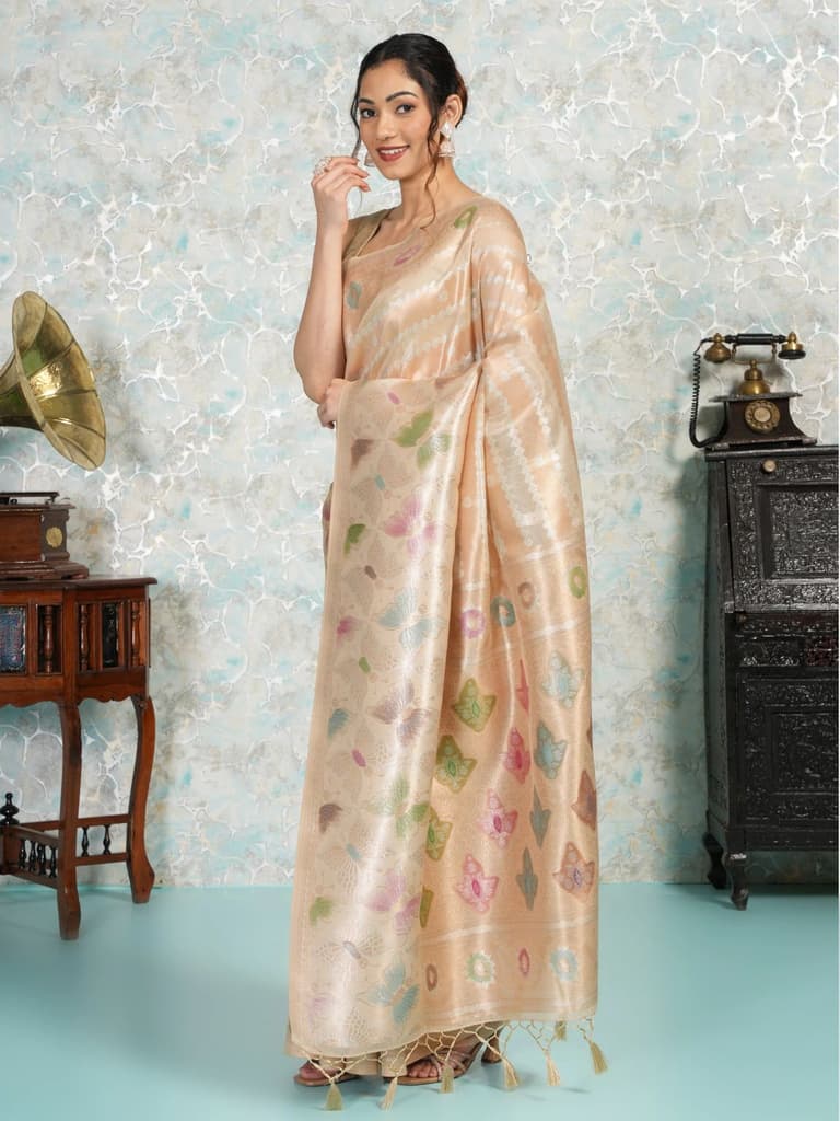 Mimosa Women's Woven Design Banarasi Style Art Silk Saree With Blouse Piece : SA00002065CKFREE — photo 3