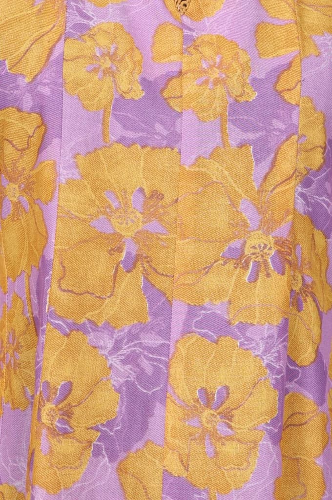 Lavender Bold Floral Printed Pure Cotton A-line Kurta — photo 2