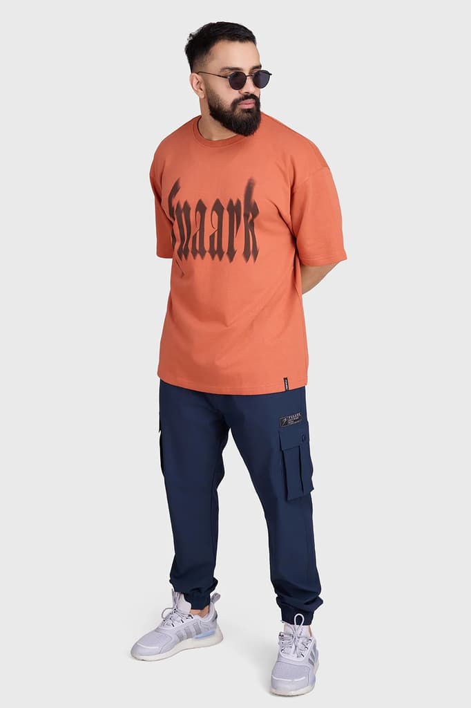 Blurred Oversized T-shirts Rust — XS