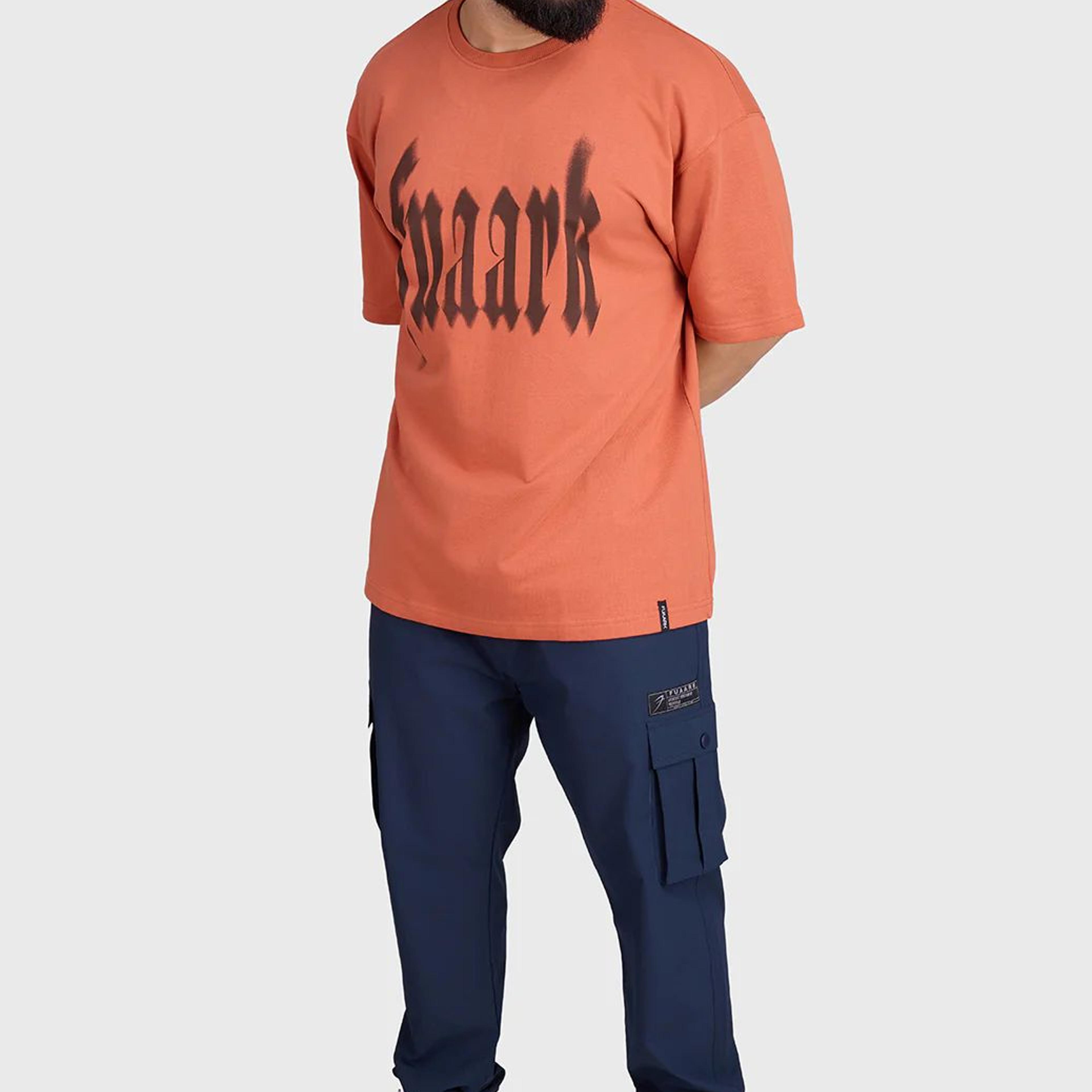 Blurred Oversized T-shirts Rust