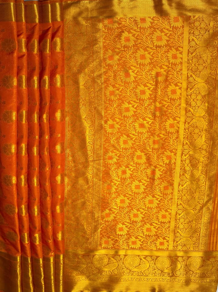 MIMOSA Women's Woven Design Kanjivaram Style Art Silk Saree with Blouse Piece - Rust ( SA00003142RSFREE ) — photo 7