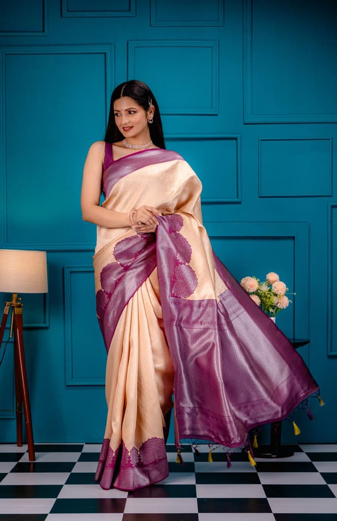 Mimosa Women's Woven Design Banarasi Style Art Silk Saree With Blouse Piece : SA00001803PCFREE — photo 5
