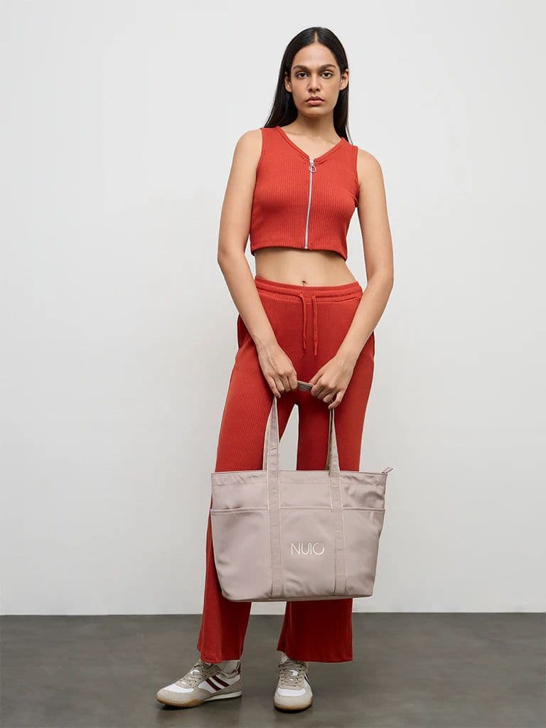 Nuoflexx Red Ribbed Zip-Front Top — photo 2