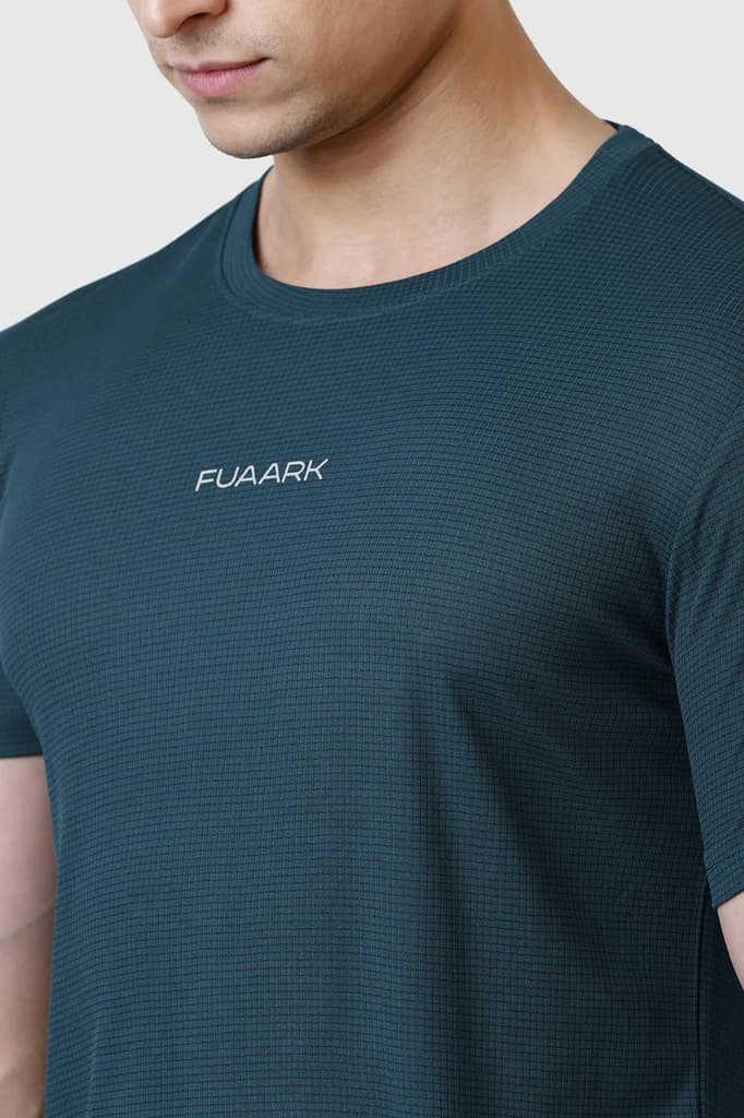 Checks Running T-shirt Bottle Green — photo 3