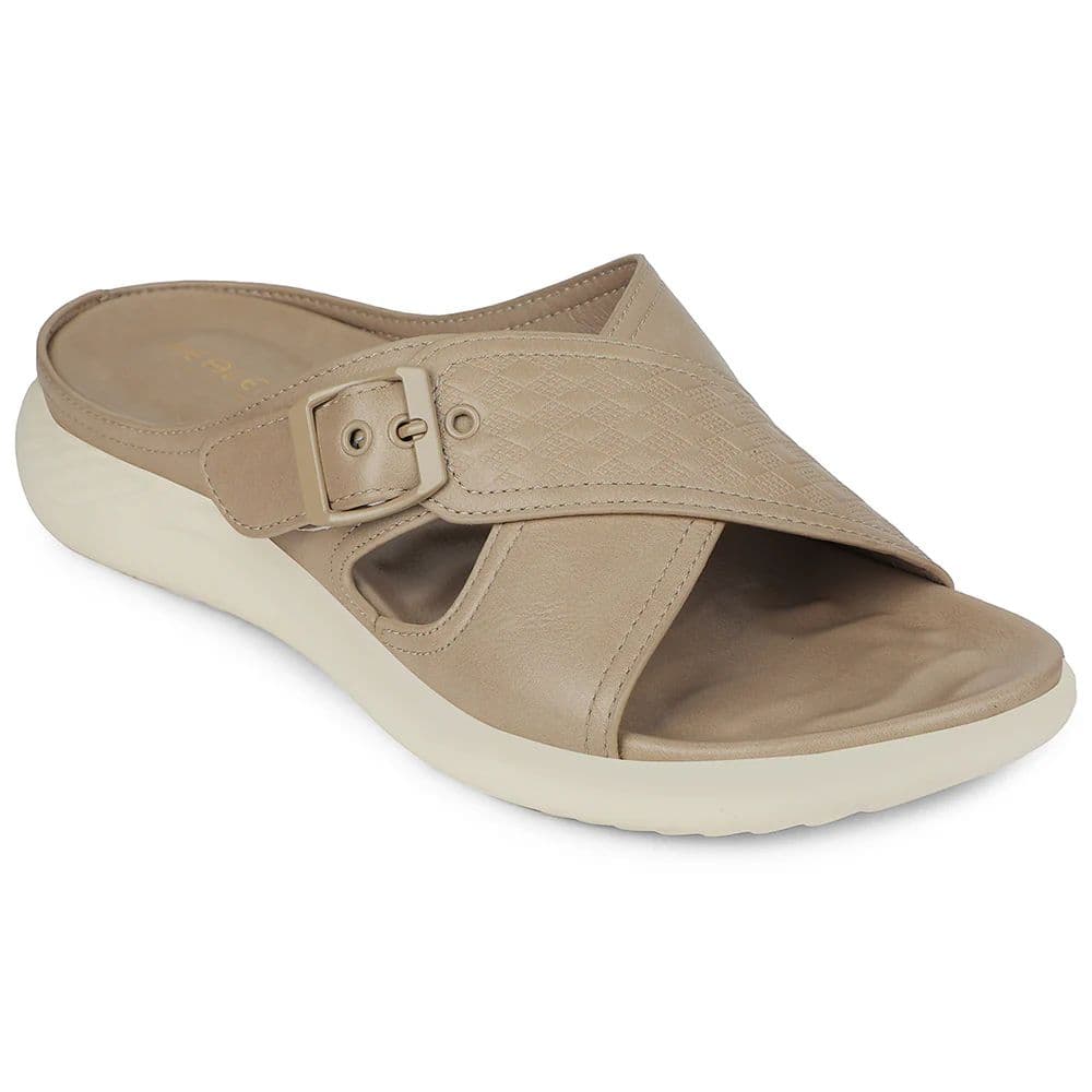Healers Cream Casual Flat Sandal For Women ZQ-DM-02 By Liberty — 3/36 / Cream