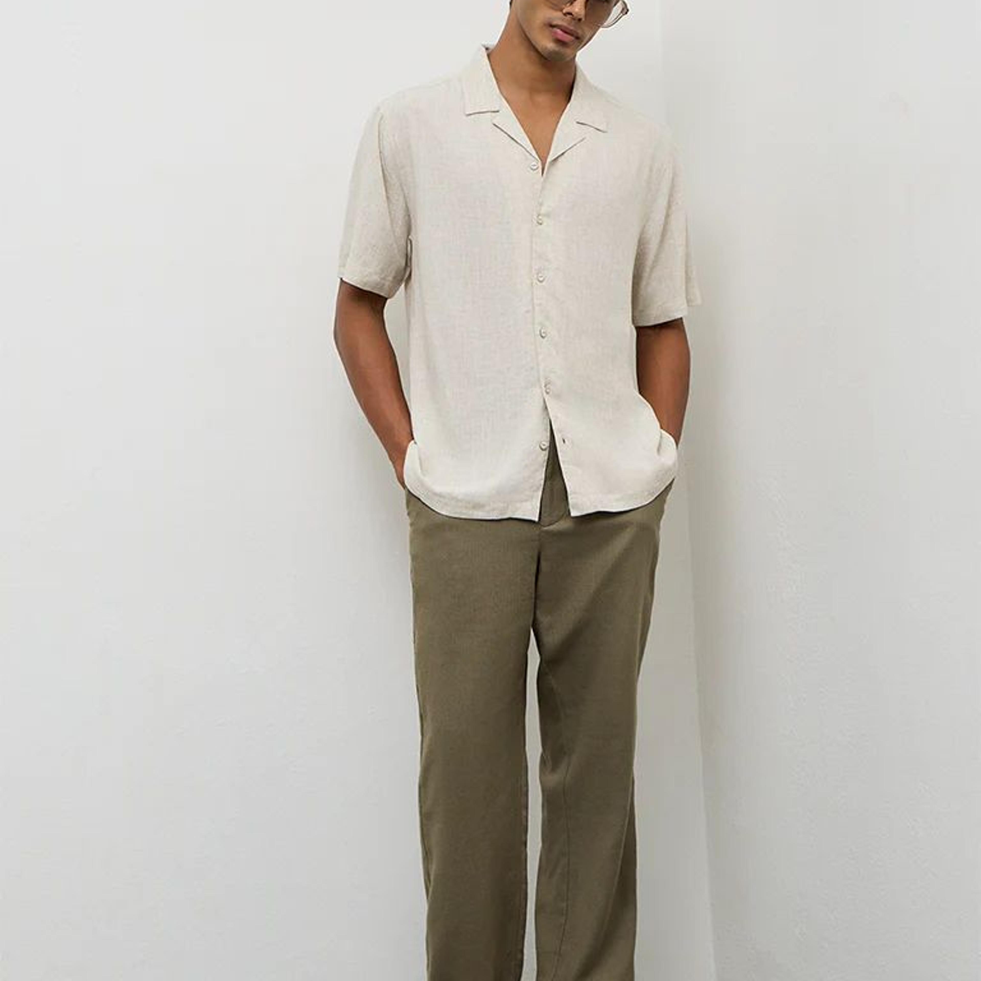 ETA Olive Relaxed-Fit Mid-Rise Cotton-Blend Chinos