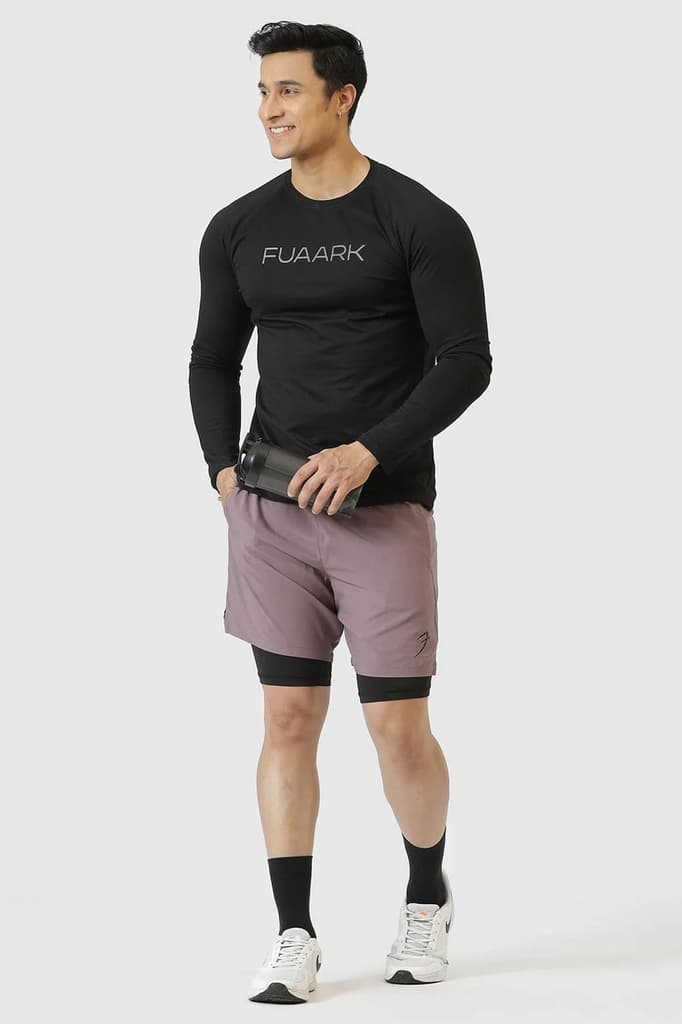 2 in 1 Compression Shorts Mauve — photo 6