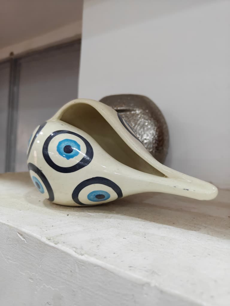 Blue Eye Shell | Decorative | Ceramic | Blue