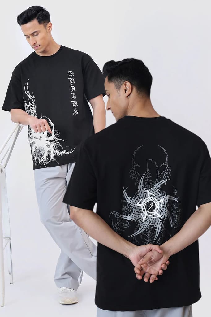 Dark Web Oversized T-shirt Black — S