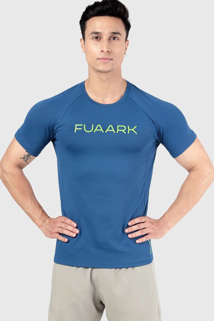 Aura Textured T-shirt Teal — S