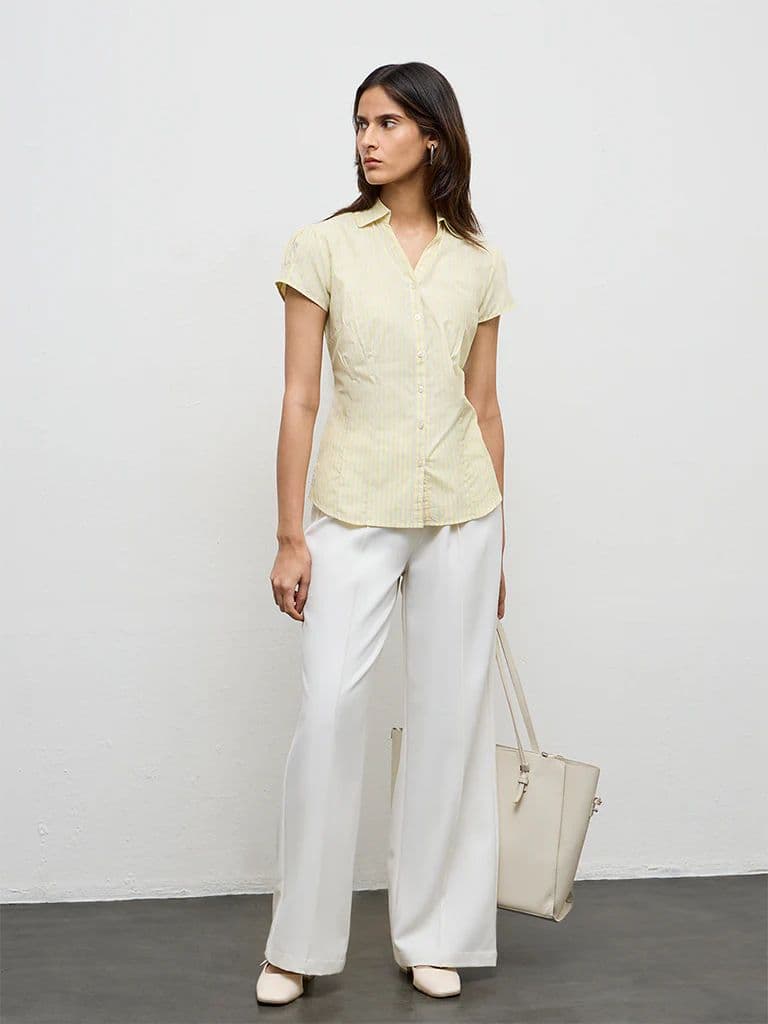 Wardrobe Light Yellow Striped Shirt