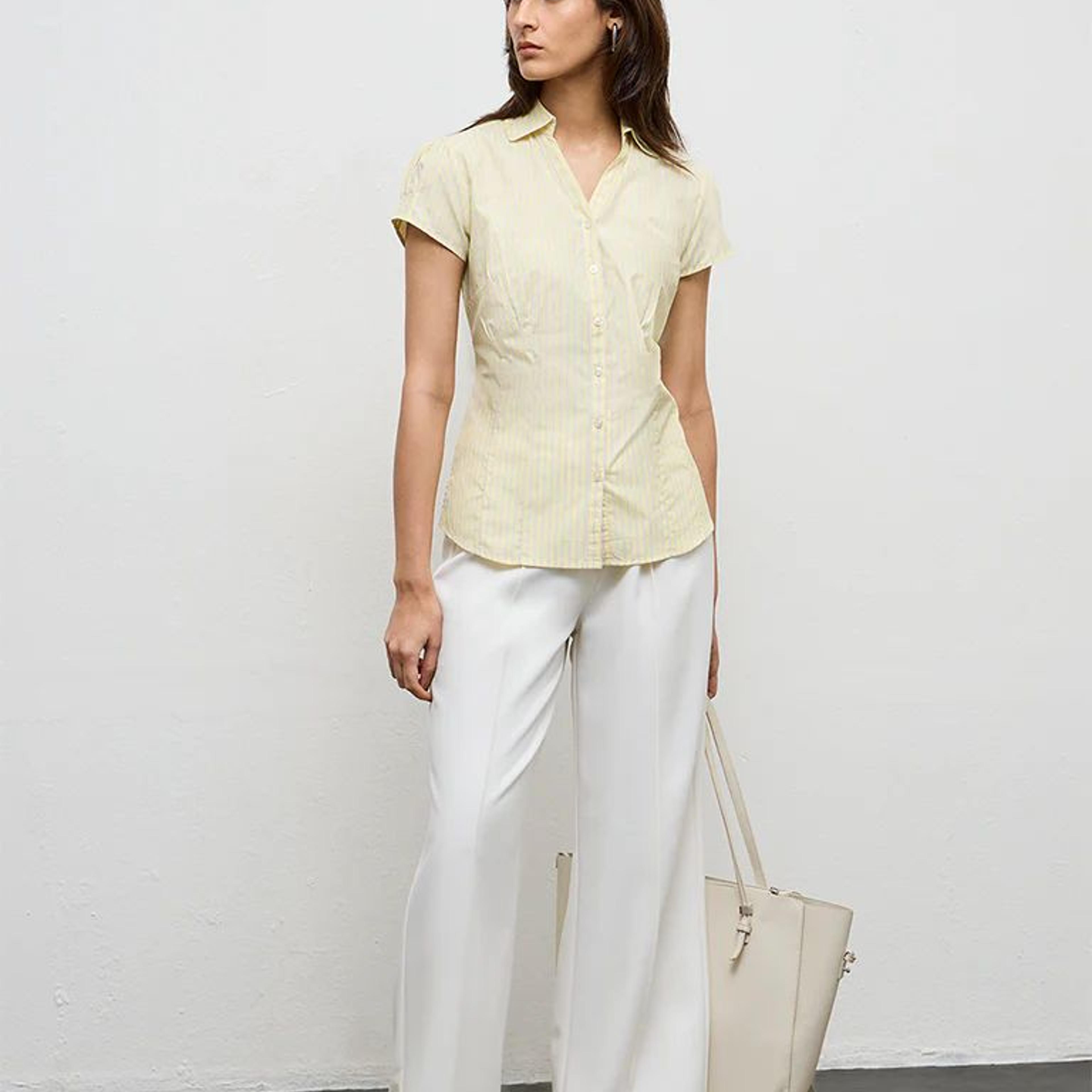 Wardrobe Light Yellow Striped Shirt