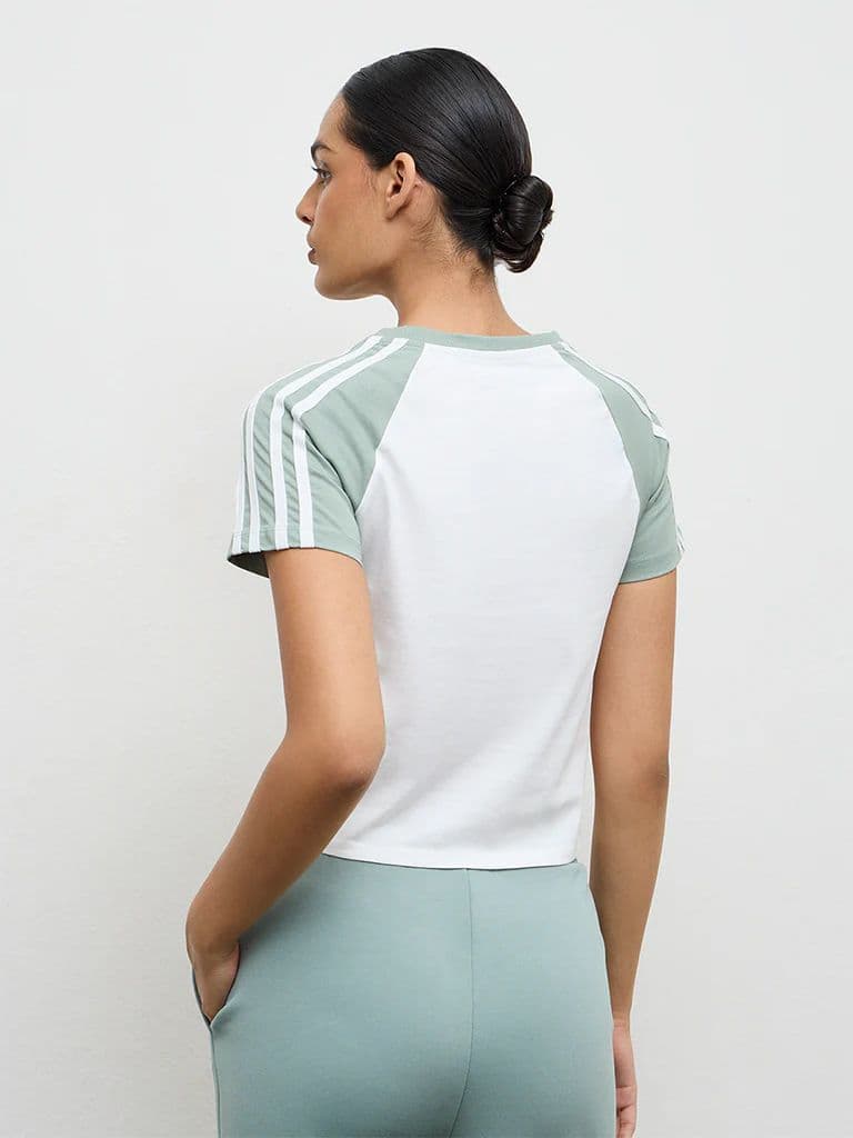 Nuoflexx White Color-Blocked Cotton T-Shirt — photo 4