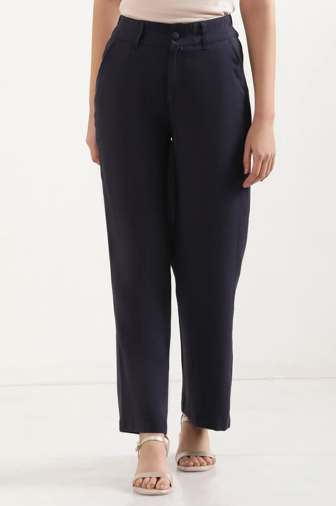 Blue Boot Cut Fir Straight Pants — photo 2