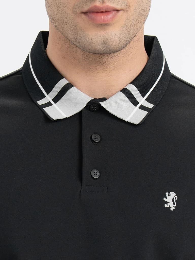 T Shirts for Men in Black | Polo Half Sleeve T Shirt — photo 4