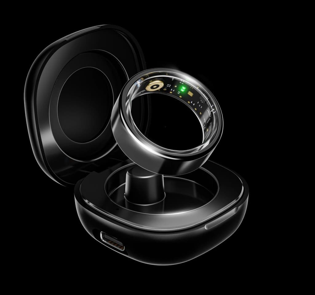 boAt Smart Ring Active | Smart Ring with Stainless Steel Design, 90% Lighter, Health Monitoring, Magnetic Charging Case HME — Midnight Black / 7