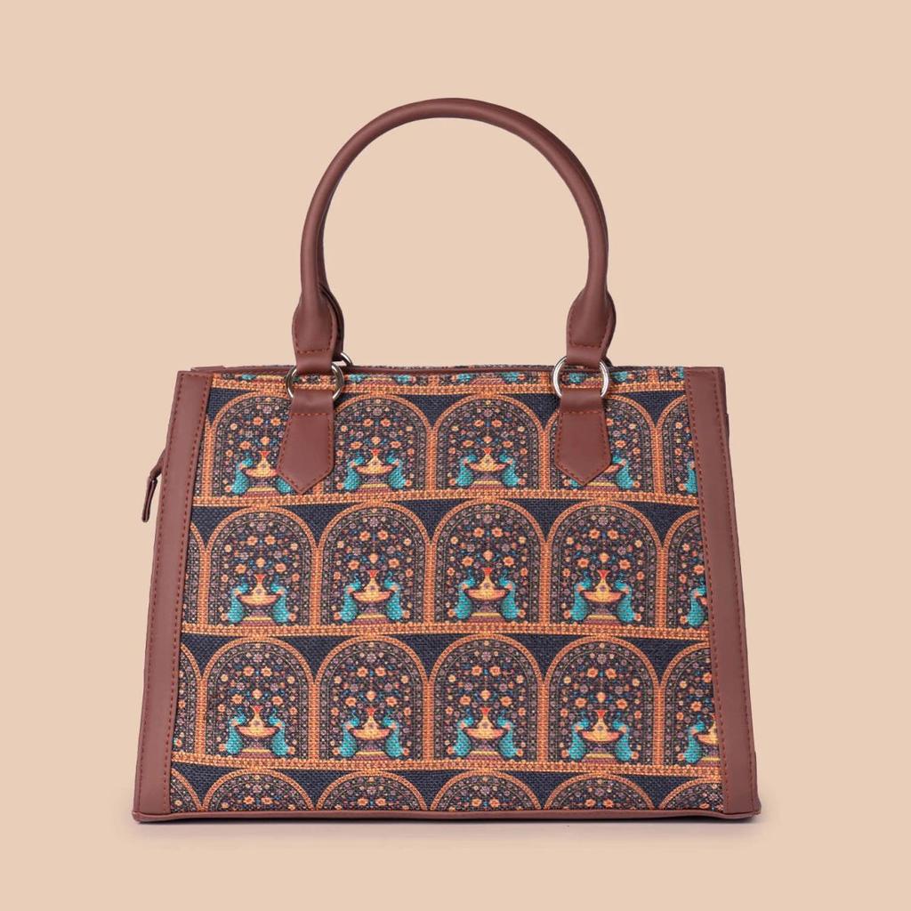 Royal Indian peacock Motif Classic Handbag — photo 3