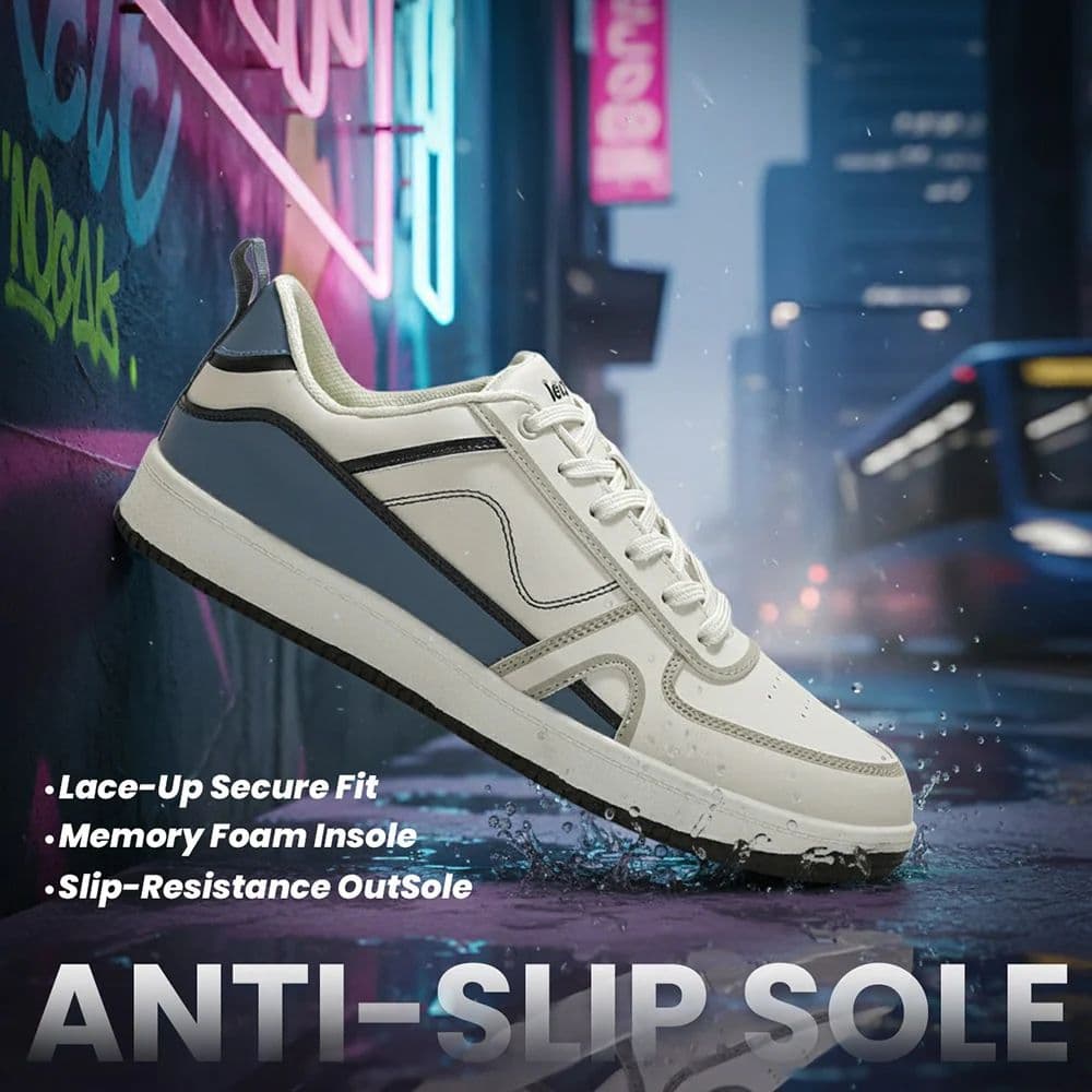 LEAP7X White Casual Lacing Sneakers for Men SNOOKEY-1E by Liberty — photo 3