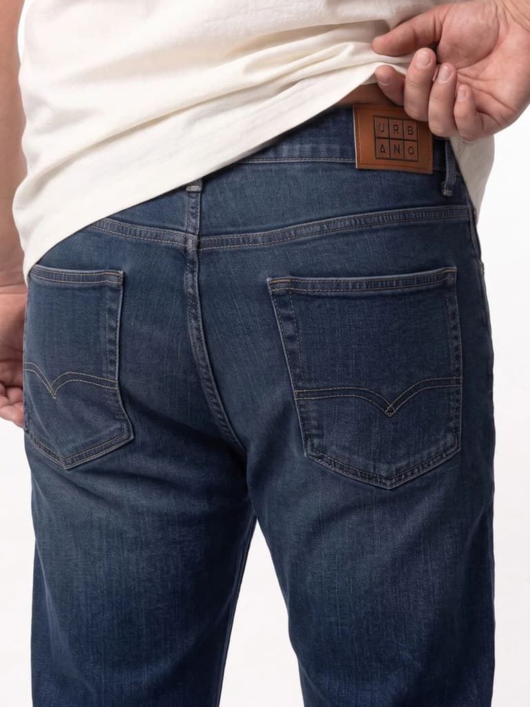 Plus Men's Dark Blue Relaxed Fit Washed Denim Jeans Non-Stretchable — photo 6