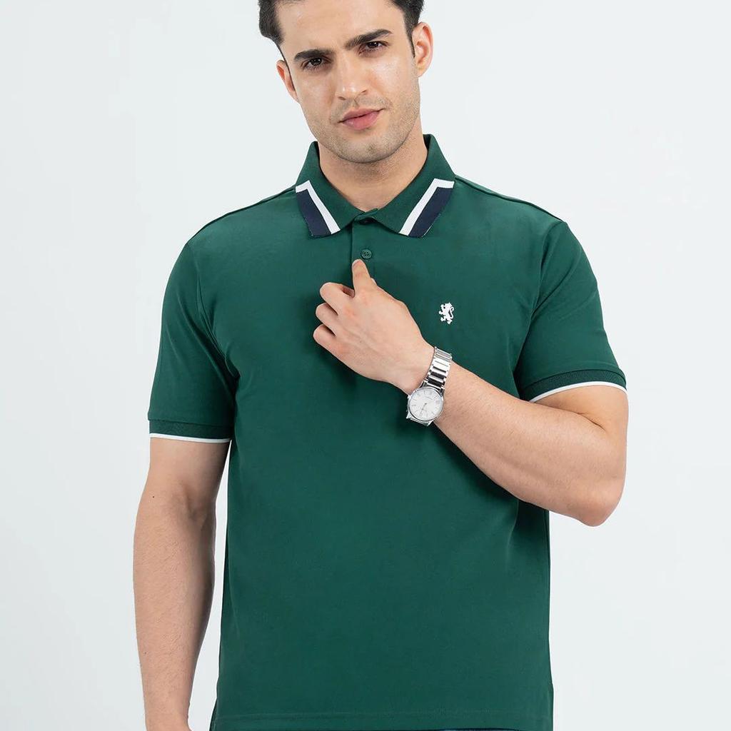 T Shirts for Men in Forest Green | Polo Half Sleeve T Shirt