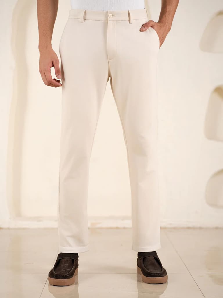 Malai Cream Soft-touch Slim Fit Power Stretch Pants — photo 10