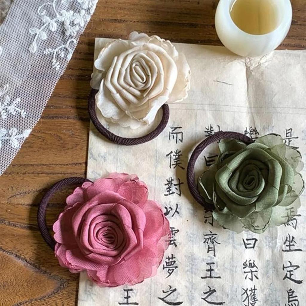 Fabric Rose Hair Tie For Women — photo 2