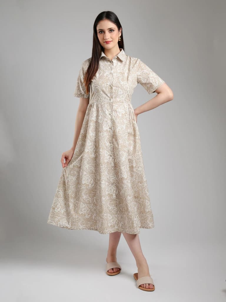 Velisse Midi dress- Beige