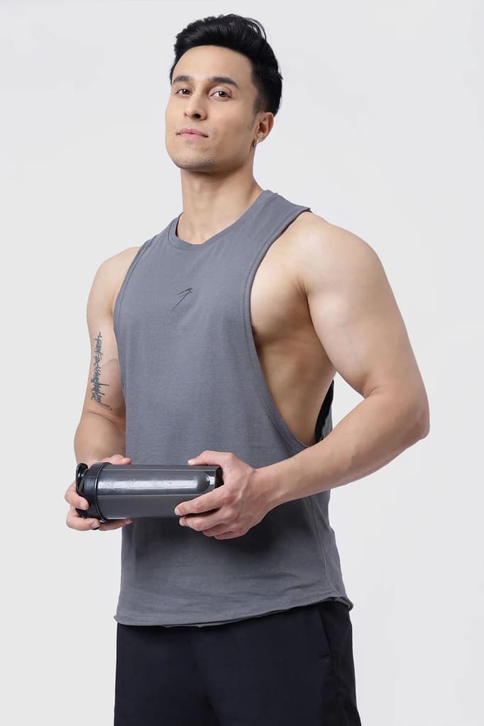 Drift Deep Arm Tank Grey — S