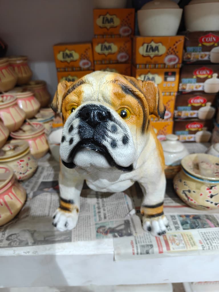 Bulldog Mascot Mask | Plastic | White | Humorous