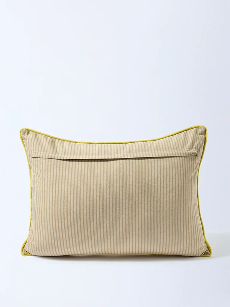 Westside Home Yellow Floral Embroidered Cushion Cover — photo 2