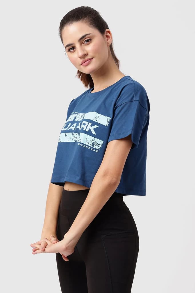 Brisk Fuaark Cotton Crop Top Teal — photo 5
