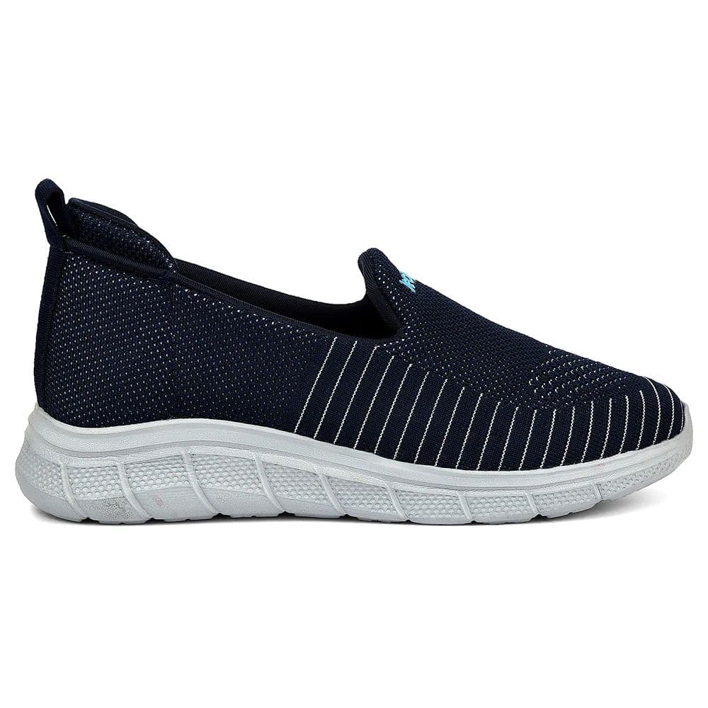 Leap7x Navy Blue Sports Non Lacing Walking Shoes For Women GHD-8 By Liberty — photo 2