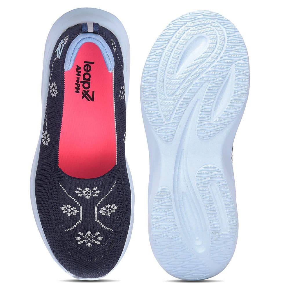 LEAP7X GLOWSTAR-E Navy Blue Sports Non lacing Walking shoes for Women by Liberty — photo 5