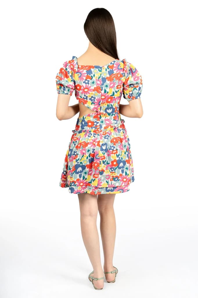 Multicolour Floral Cotton Double Cloth Fit & Flare Dress — photo 2