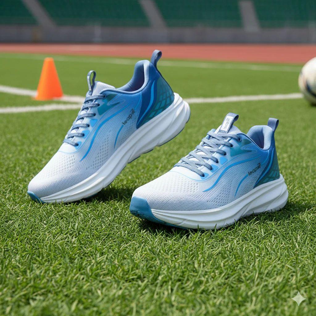 Leap7X DRIVSTEP-E Teal Blue Sports Lacing Running Shoes for Men by Liberty — photo 2