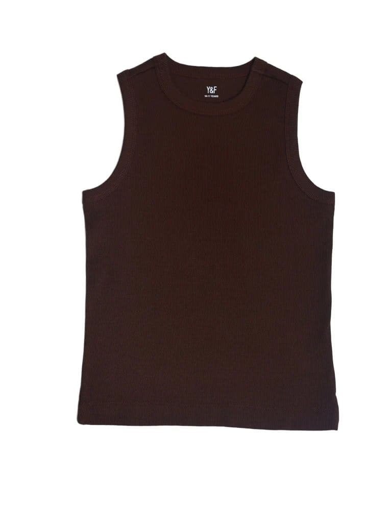 Y&F Kids Boys Brown Slim-Fit Cotton-Blend Vest — photo 3