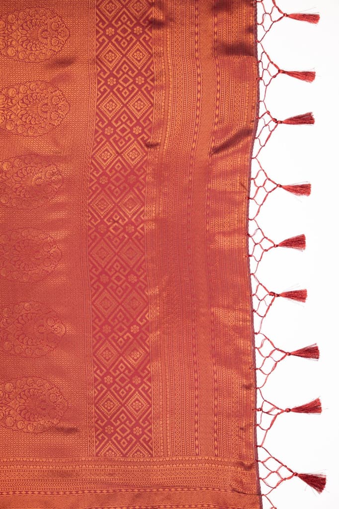 Mimosa Women's Woven Design Kanjivaram Style Art Silk Saree With Blouse Piece : SA00001789MRFREE — photo 6