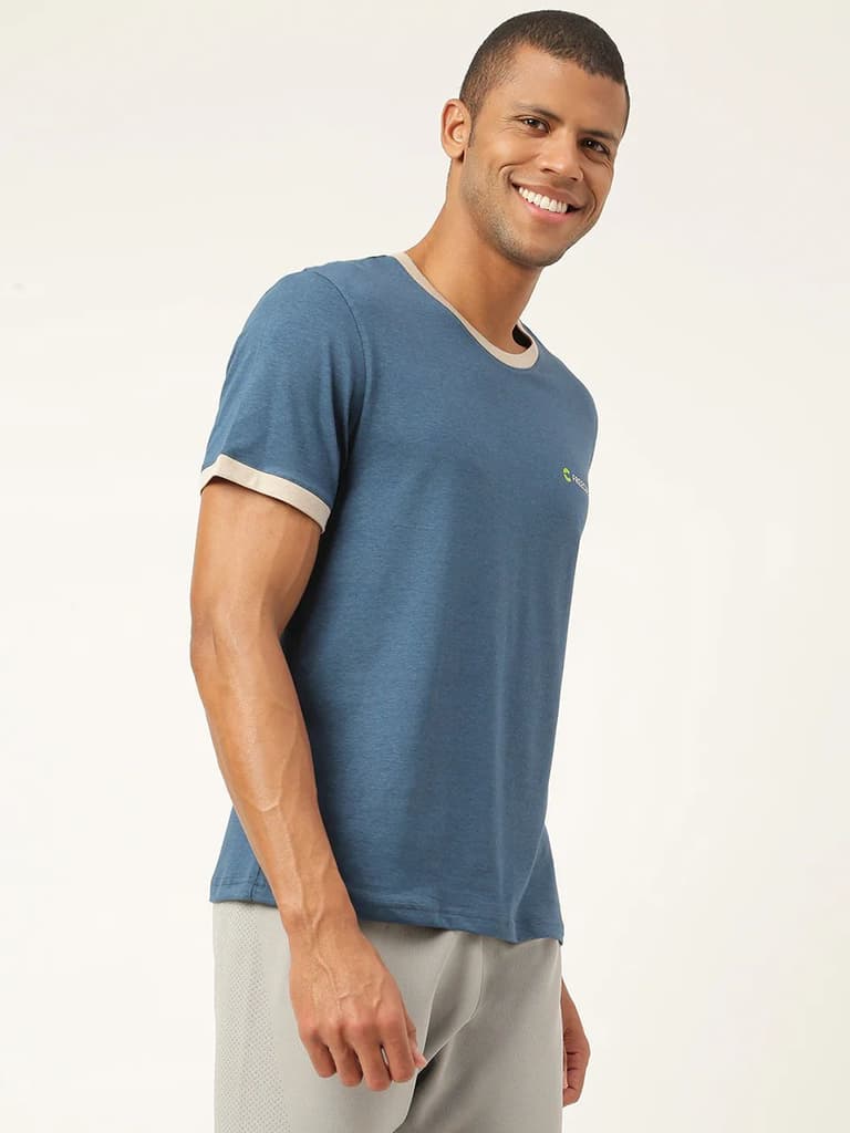 Sapphire Blue Men's Organic Bamboo Casual Tees - Crew Neck (Pack Of 1) — photo 2