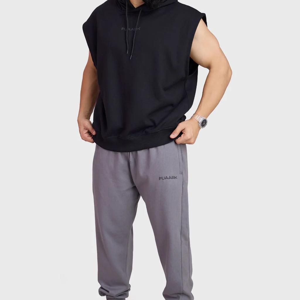 Signature Cap Sleeves Hoodie Black