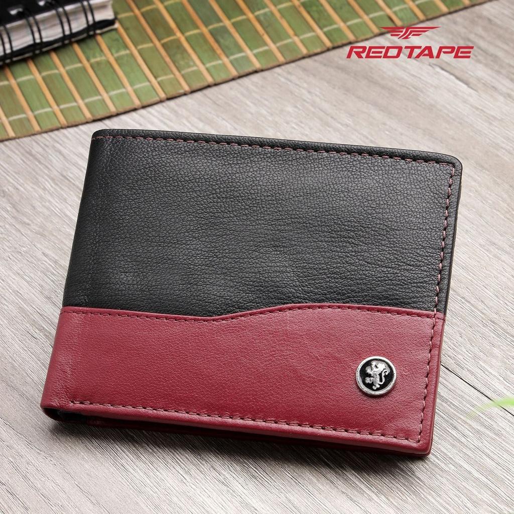 Men’s Black Maroon Colorblocked Genuine Leather Wallet — photo 2